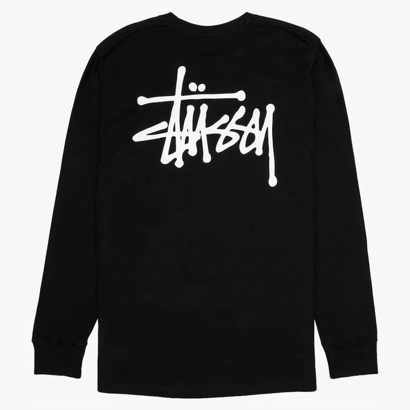 Stussy Basic Sussussy Pigment Tinted L/S T-Shirt Nero