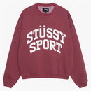 Stussy Big Crackle Sport Crew Burgundy