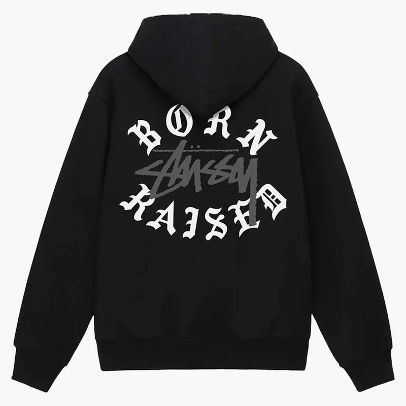 Stussy Born X Rainlized Logo Zip Hoodie Black