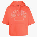 Stussy boxy oříznutá s/s mikina hluboká oranžová