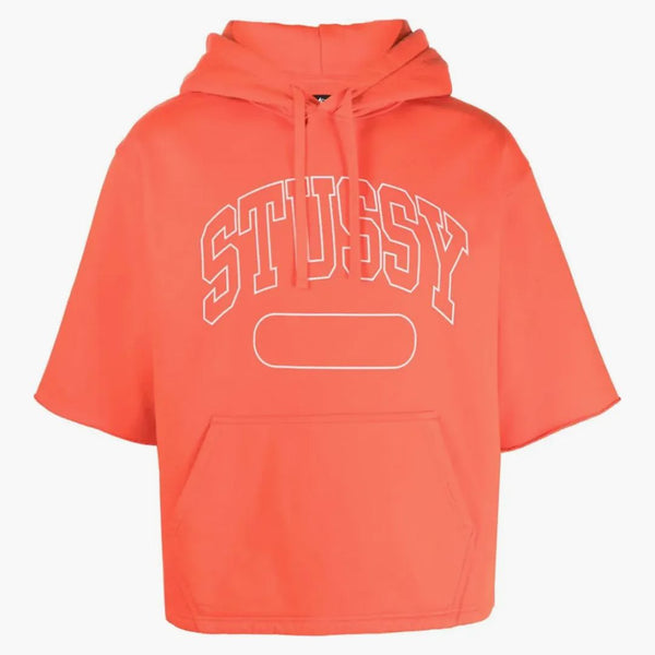 Stussy Boxy Cropped S/S Hoodie Deep Orange