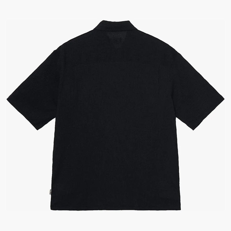 Stussy Boxy Flat Crinkled Hem Shirt Black