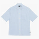 Stussy Boxy Flat Crinkled Hem Shirt Blue Check