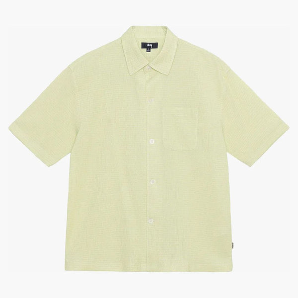 Stussy Boxy Flat Crinkled Hem Shirt Lime