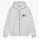 Stussy Costruito per ultimo zip con cappuccio di fanatico della felpa heather