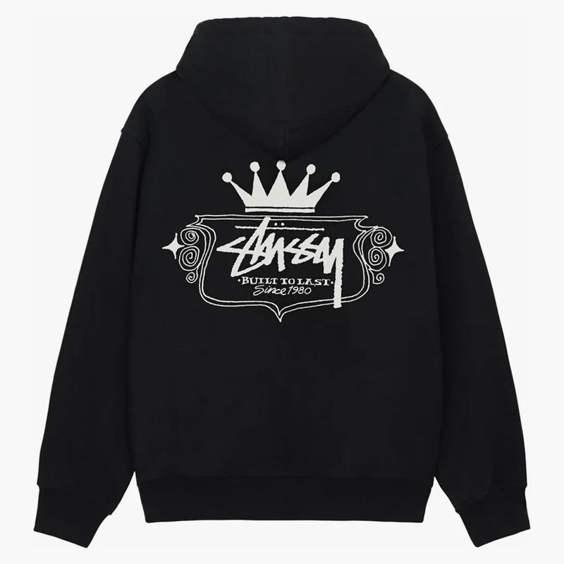 Stussy byggd för att sista zip hoodie svart