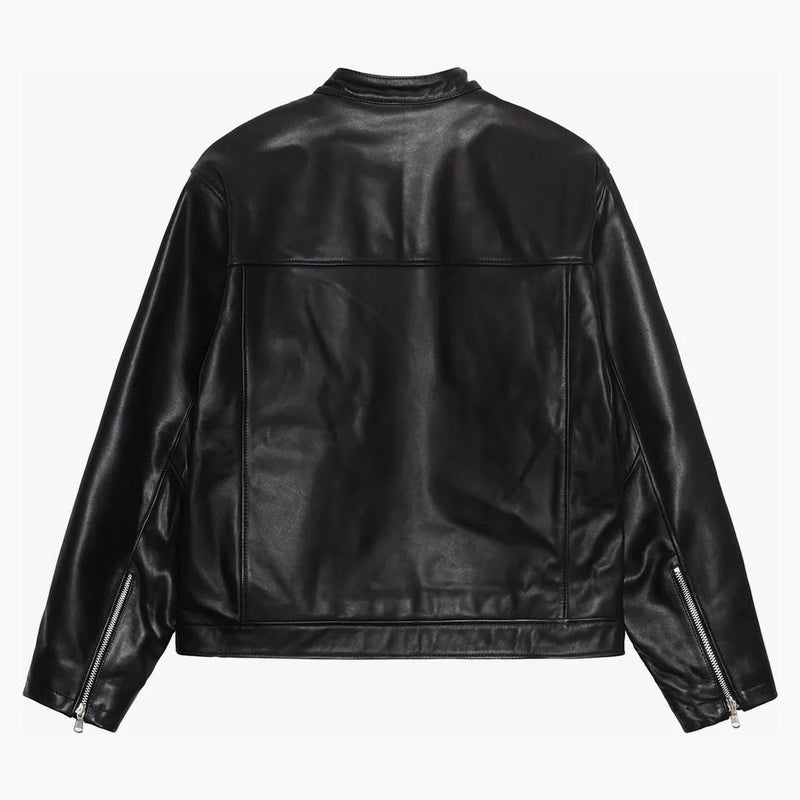 Stussy Cafe racer läderjacka svart
