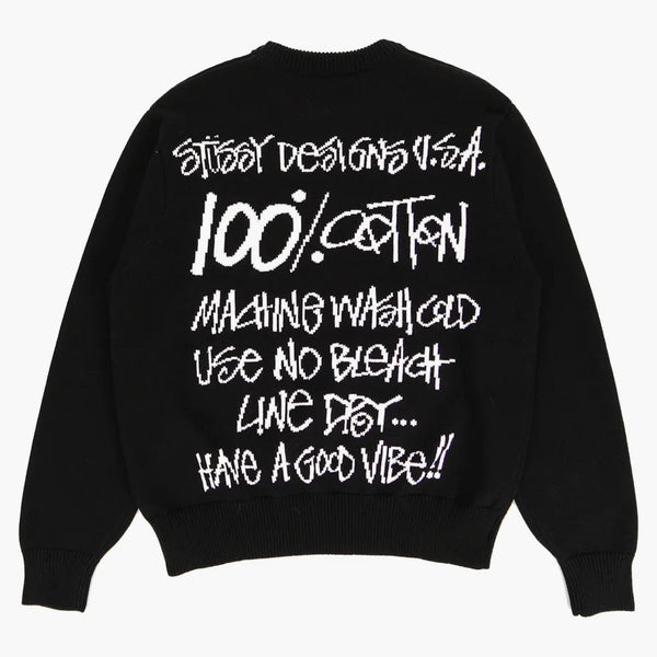 Stussy Care Label Sweater Black