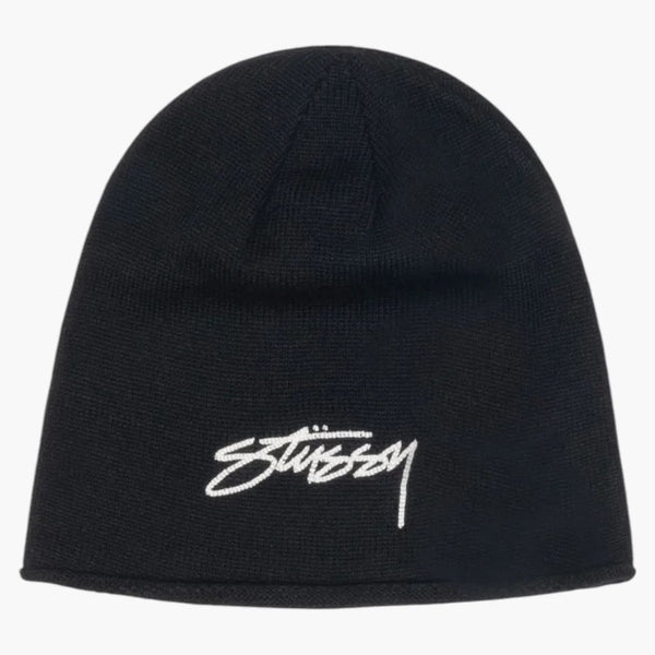 Stussy Chain Stitch Rolled Edge Skullcap Black