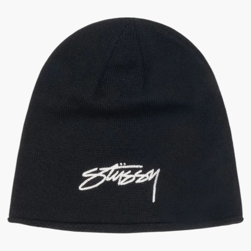 STUSSY LAIN STITCK ROLLED EDGE SNULLCAP BLACK