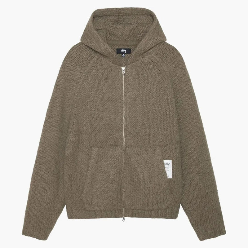 Fossil con cappuccio con cappuccio con zip a maglia di Stussy