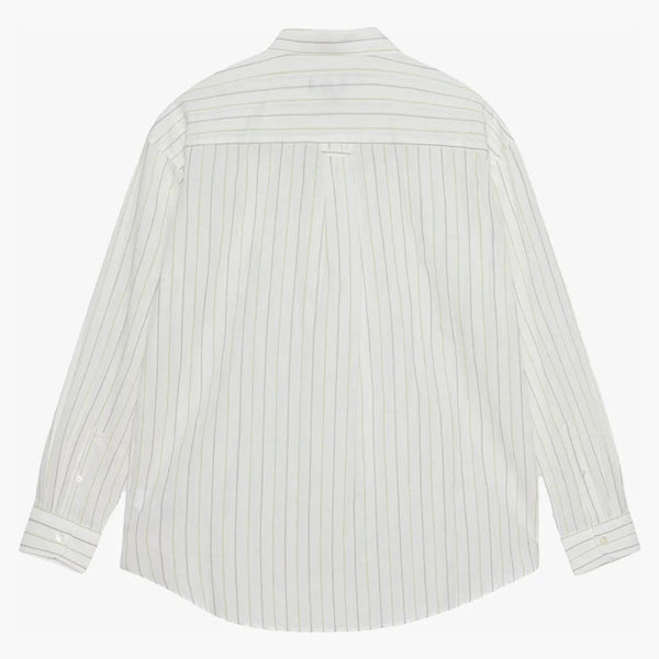 Stussy Classic Striped Cotton Linen Shirt White