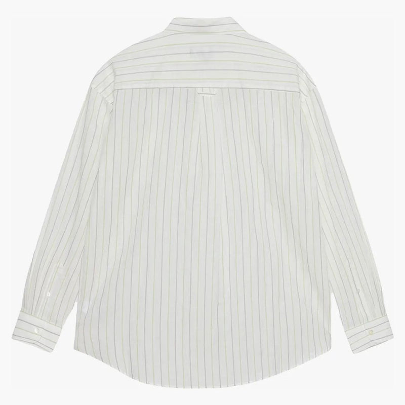 Stussy Classic Striped Cotton Linen Shirt White