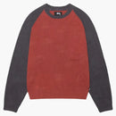 Stussy Colorblocked Raglan Knit Crew Brick