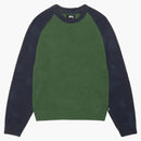 Stussy Colorblocked Raglan Knit Crew Green