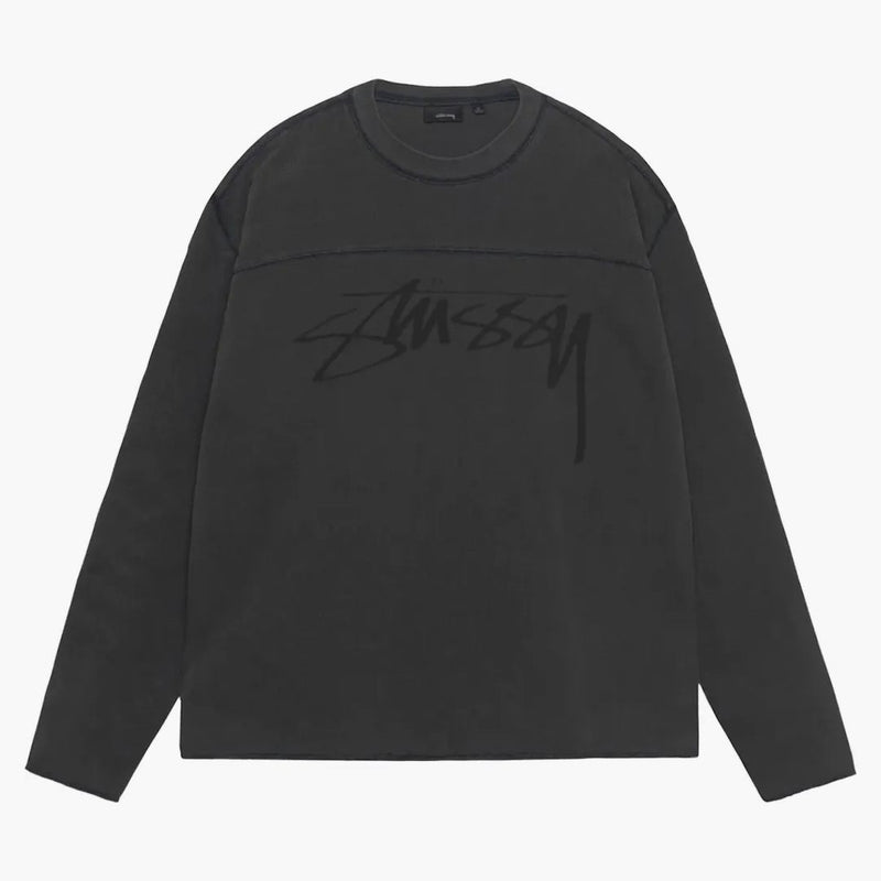Stussy Cotton Football Pigment Dyed Crew Washed Black