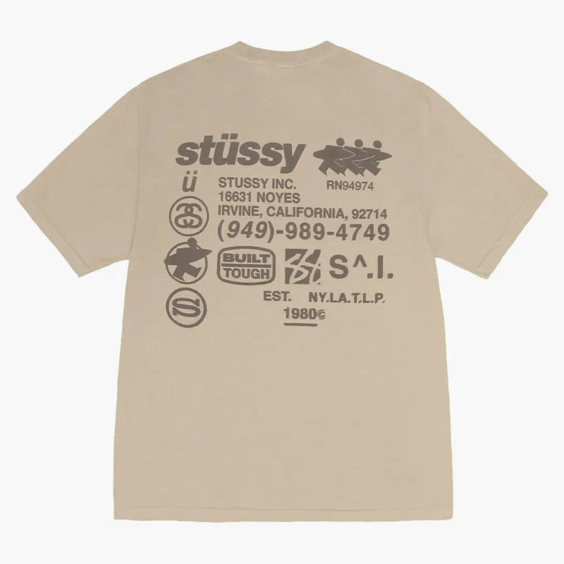 Stussy DNA pigmentové barvené tričko khaki
