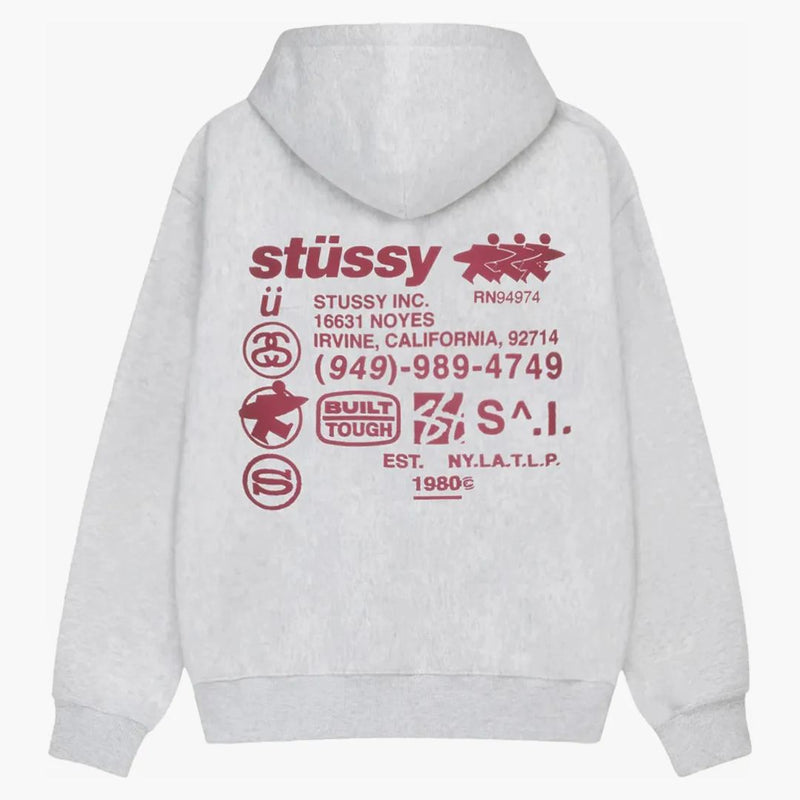 Stussy DNA Zip Hoodie Ash Heather