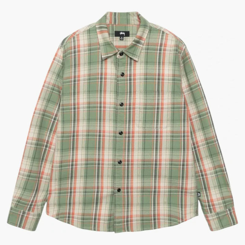 Stussy Dan umyla bavlněnou kostkovou košili zelenou