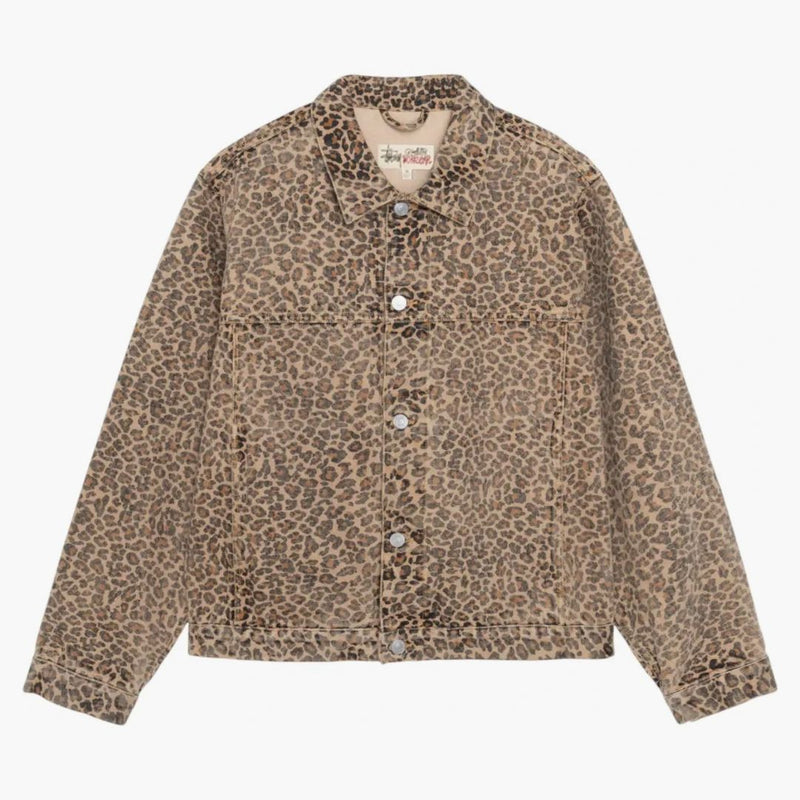 Stussy Denim Trucker Jacket Leopard