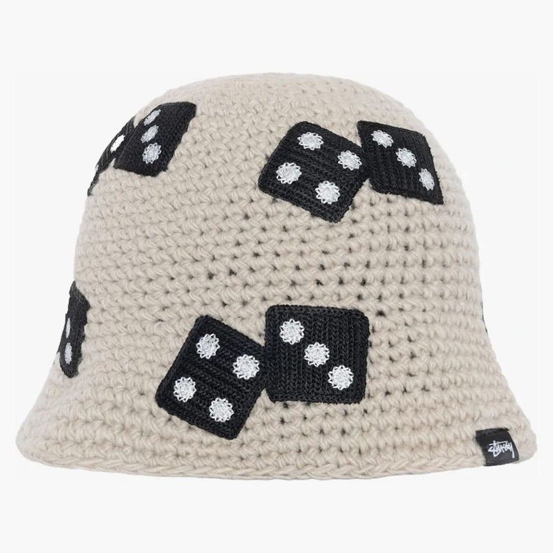 Stussy Dice Pletení kbelík má světle šedou