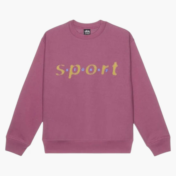 Stussy Dot Sport Crew Sweatshirt Berry