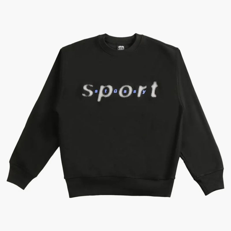 Stussy Dot Sport Crew Sweatshirt svart