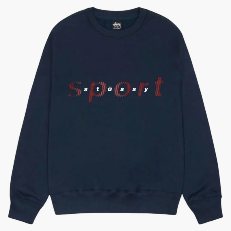 Stussy Dot Sport Crew Sweatshirt Navy