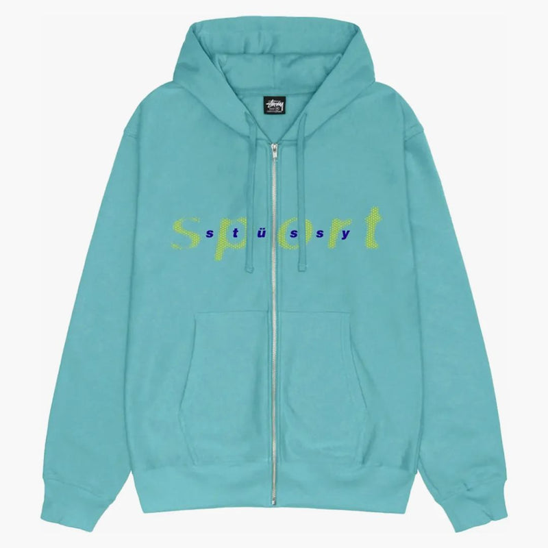 Stussy Dot Sport Zip Hoodie Ocean