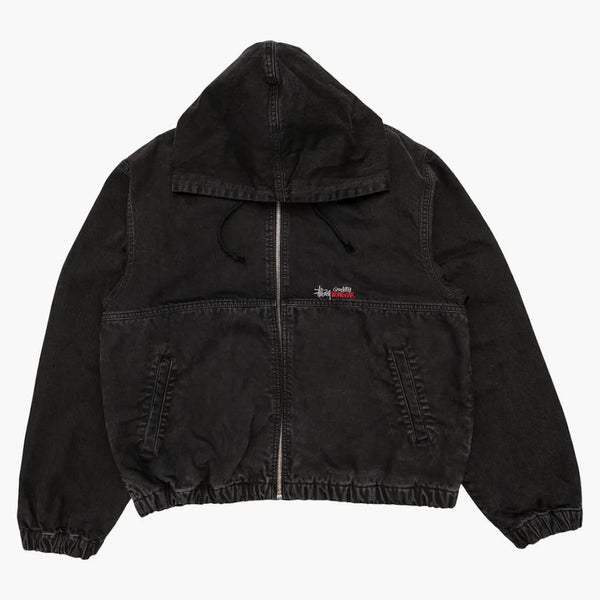 Chaqueta de trabajo de doble tinte de stussy negro
