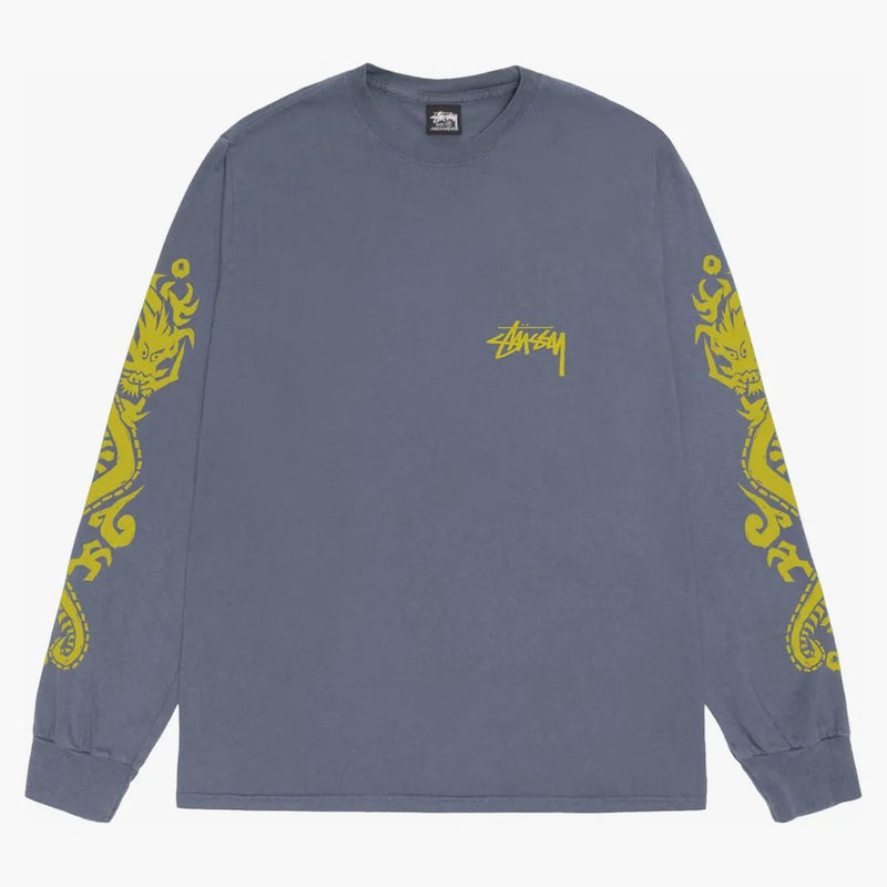 Stussy Dragons pigment färgade l/s te indigo