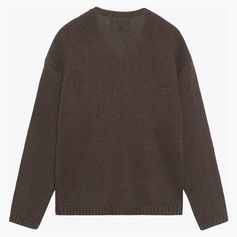 Stussy broderad v-ringning logotyp tröja brun