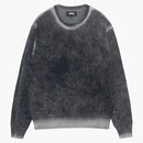 Stussy Faded Cotton Knit Crew Black