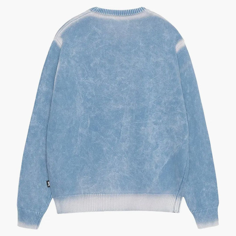 Stussy Faded Cotton Knit Crew Blue