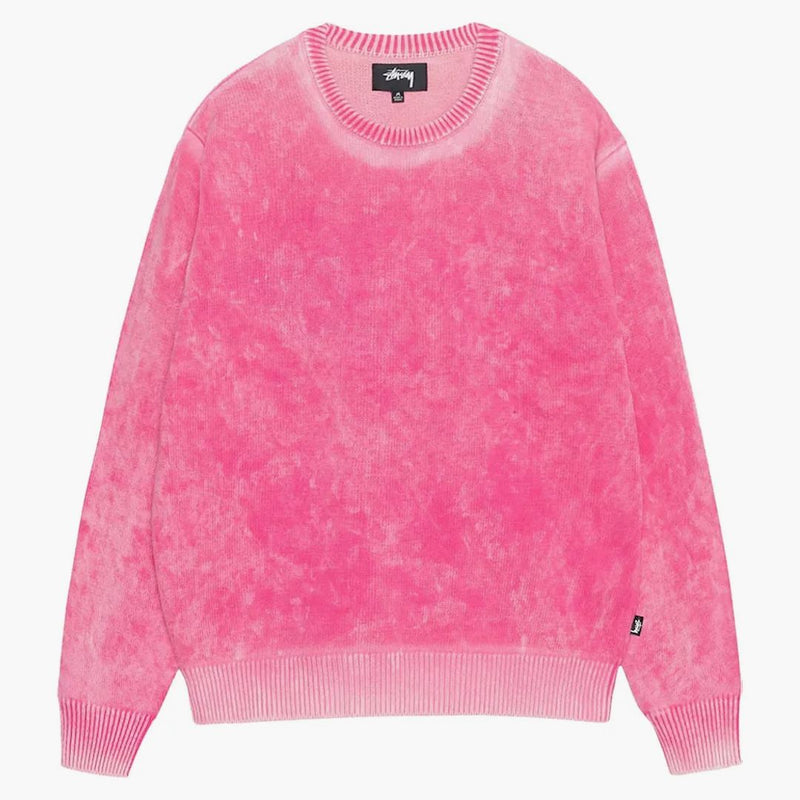 Stussy Faded Cotton Knit Crew Pink