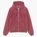 Stussy Faded Graphic Zip Hoodie Burgundy
