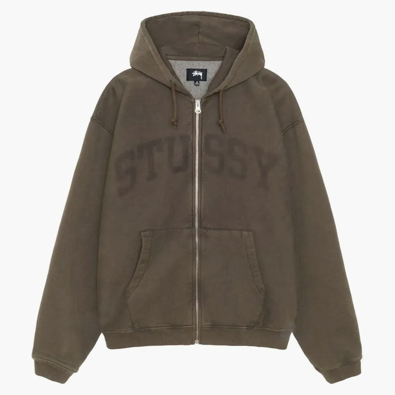 Stussy Faded Graphic Zip Hoodie Olive