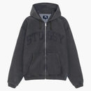 Stussy Faded Graphic Zip Hoodie Washed Black