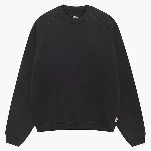 Stussy Fleece Raglan Crew Washed Black