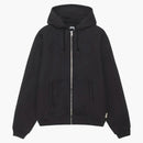 Stussy Fleece Raglan Zip Hoodie Washed Black