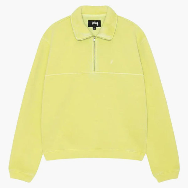 Stussy Fleece Zip Mock Hoodie Lime