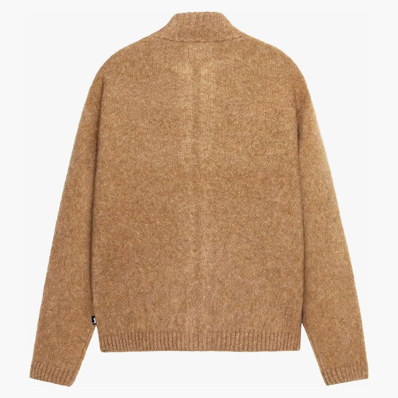 Stussy full zip borstad merino tröja kamel