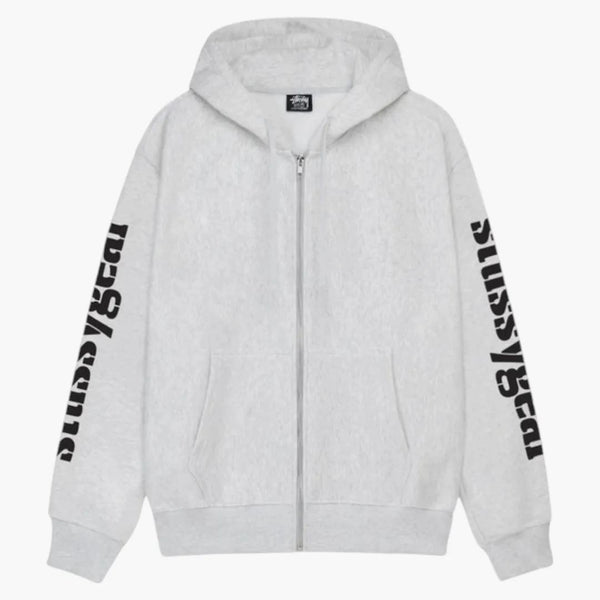 Stussy Gear Zip Hoodie Ash Heather