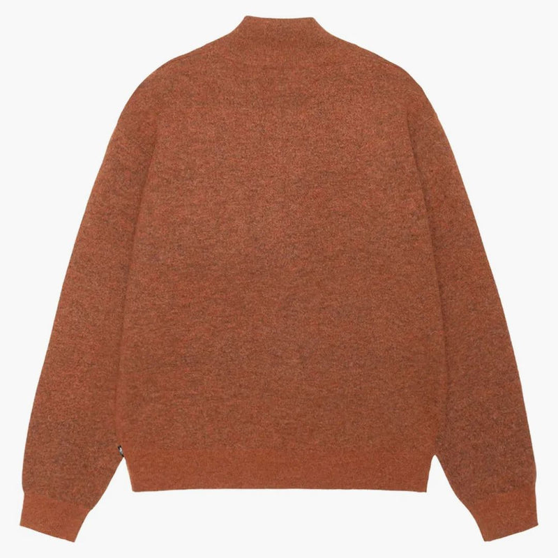 Stussy Half Zip Mock Neck svetr hlína