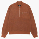 Stussy Half Zip Mock Neck Sweater Clay