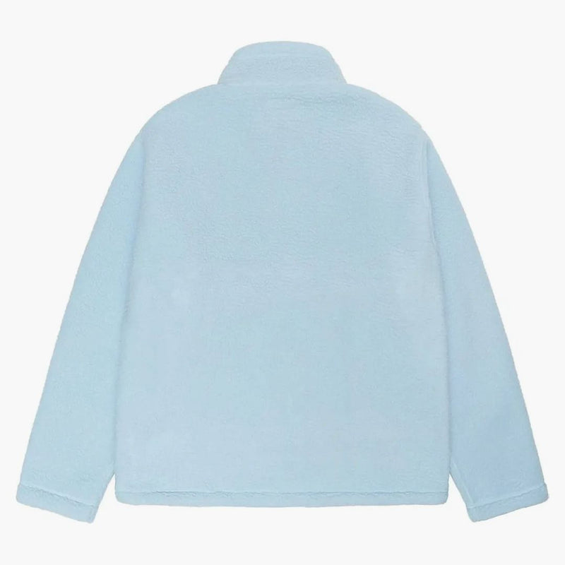 Stussy Half Zip Mock Polar Fleece Hoodie Blue