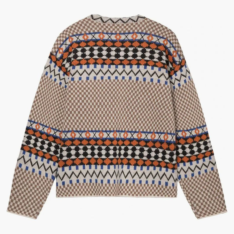 Stussy Jacquard Crew Knitwear Brown