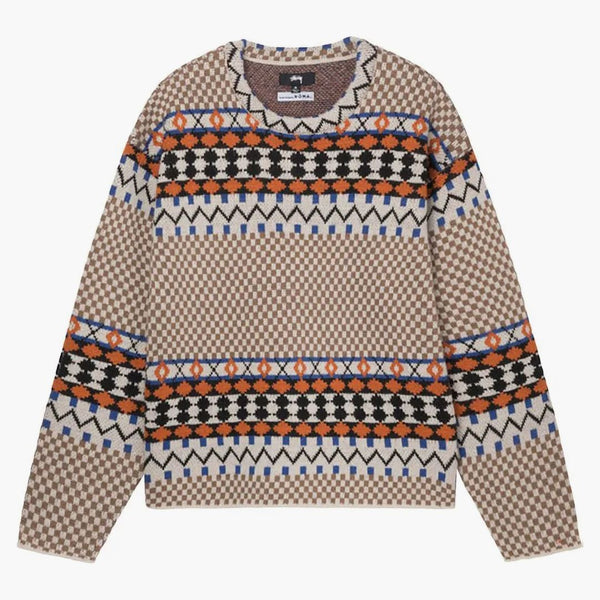 Stussy Jacquard Crew Knitwear Brown