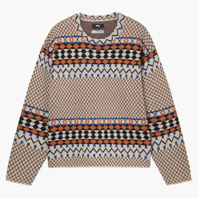 Stussy Jacquard Crew Knitwear Brown
