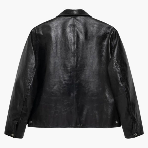 Stussy Leather Garage Jacket Black